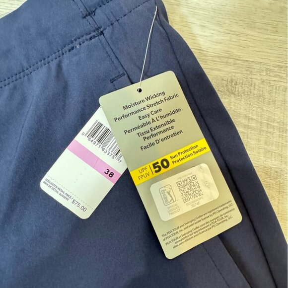 NWT PGA Tour Navy Blue Dressy Athletic Golf Shorts Size 38 - Picture 12 of 15